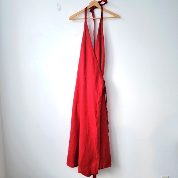 Linen Handmade Studio Dresses Nwt Linen Handmade Studio Halter Maxi